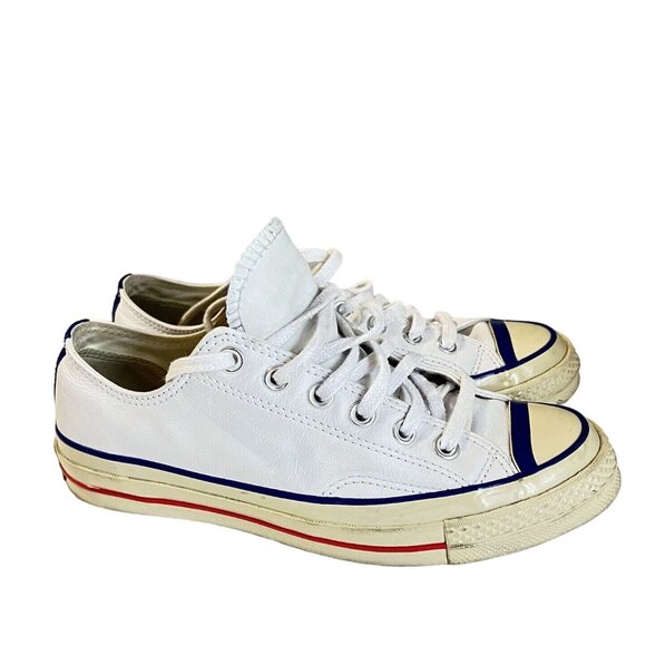 Converse Unisex Vintage Leather White/Blue Size W7 M5 - Picture 15 of 16